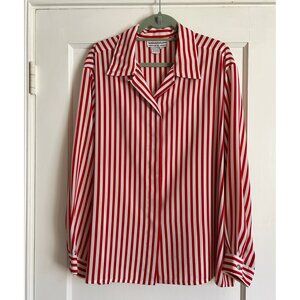 Vintage 1980's Striped Red Blouse